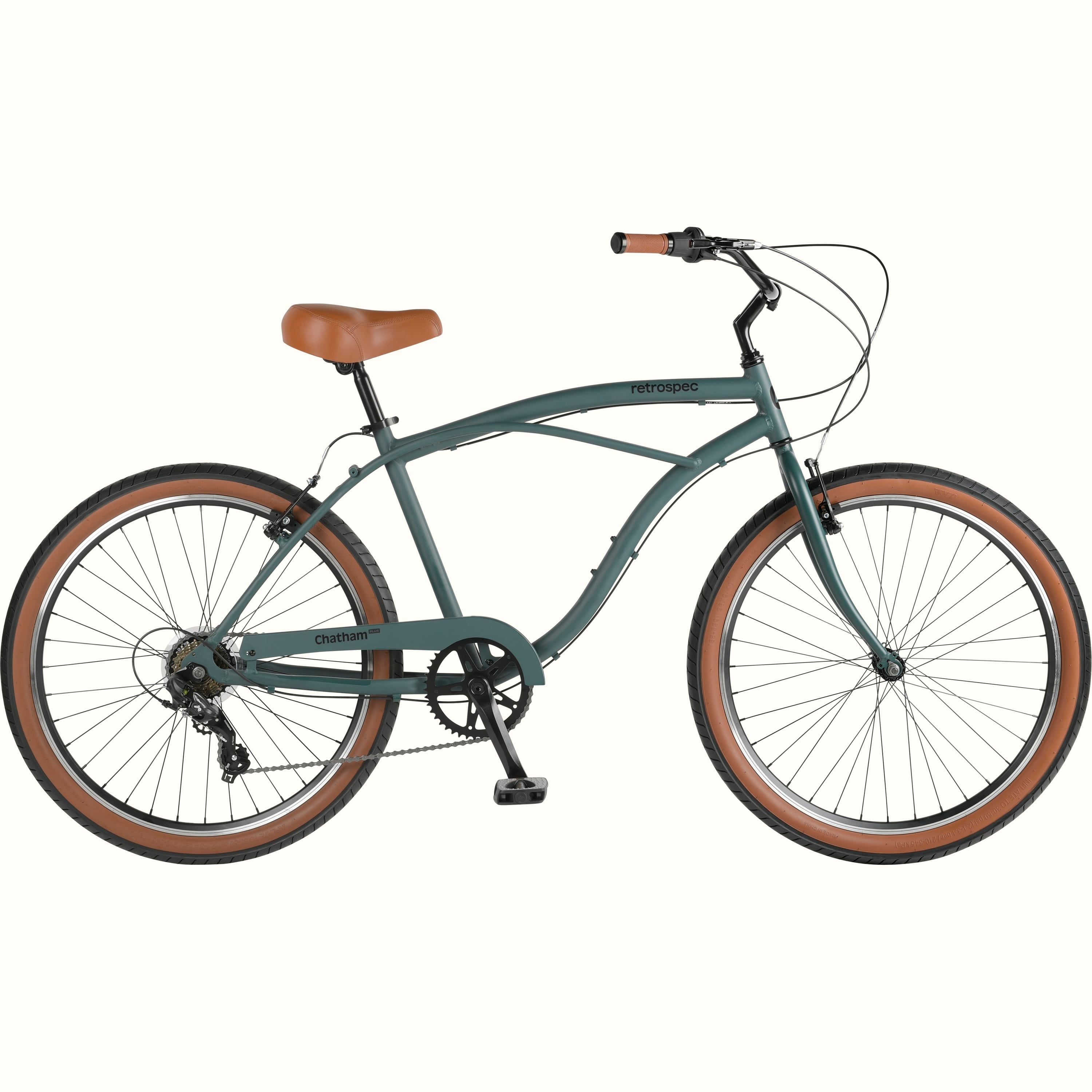 beach cruiser fahrrad kaufen Retrospec Chatham Plus Aluminum Beach Cruiser Bike - 7 Speed | Color: Matte Everglade