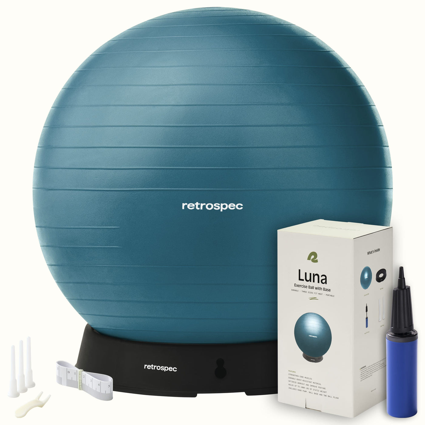 Luna Exercise Ball | Ocean Blue Ball and Base 55cm
