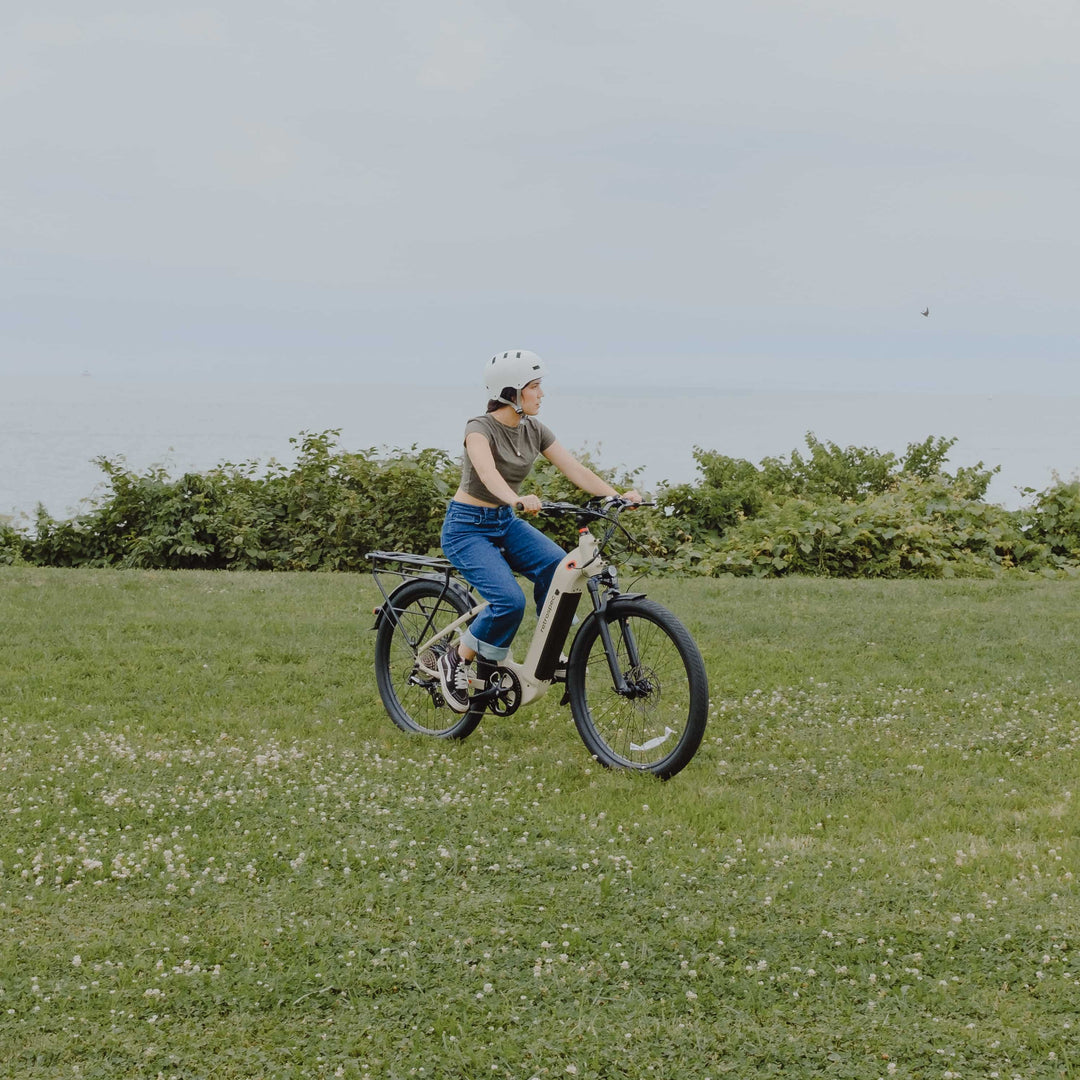 Rider enjoying the outdoors on a retrospec bike, capturing the active and adventurous spirit of the perfect Mother's Day gift
