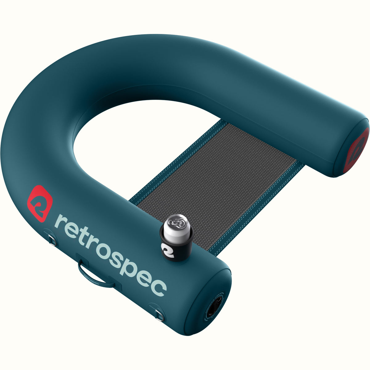 A blue Inflatable Lounge Hammock with a mesh seat and 'retrospec' branding on a white background.