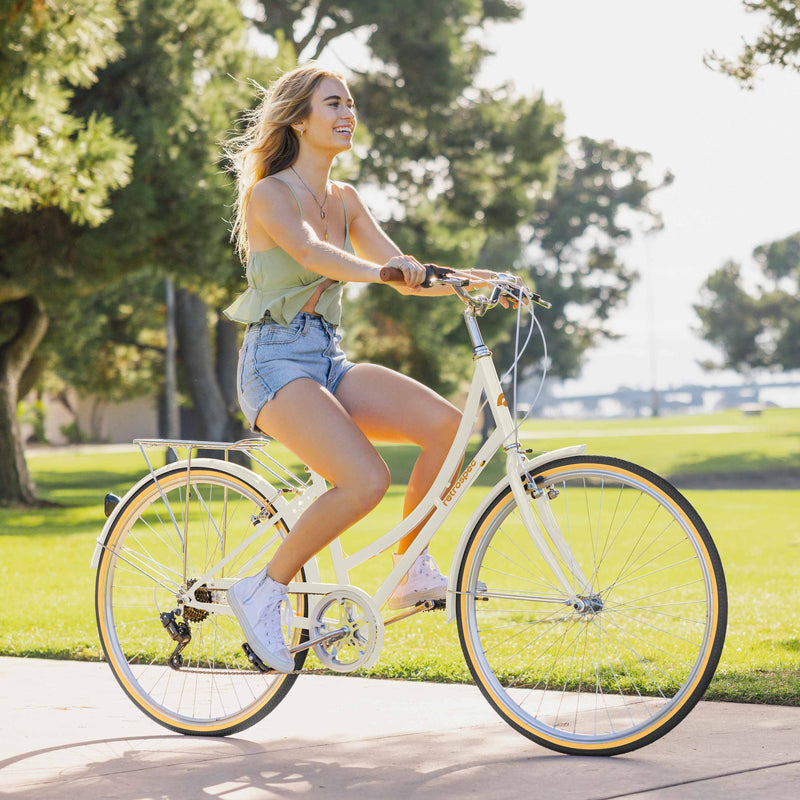 Retrospec Beaumont City Bike - Step Through 7 Speed | Color: Dusty Rose