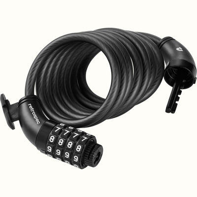 Grizzly Integrated Combo Cable Bike Lock - 8mm | Matte Black