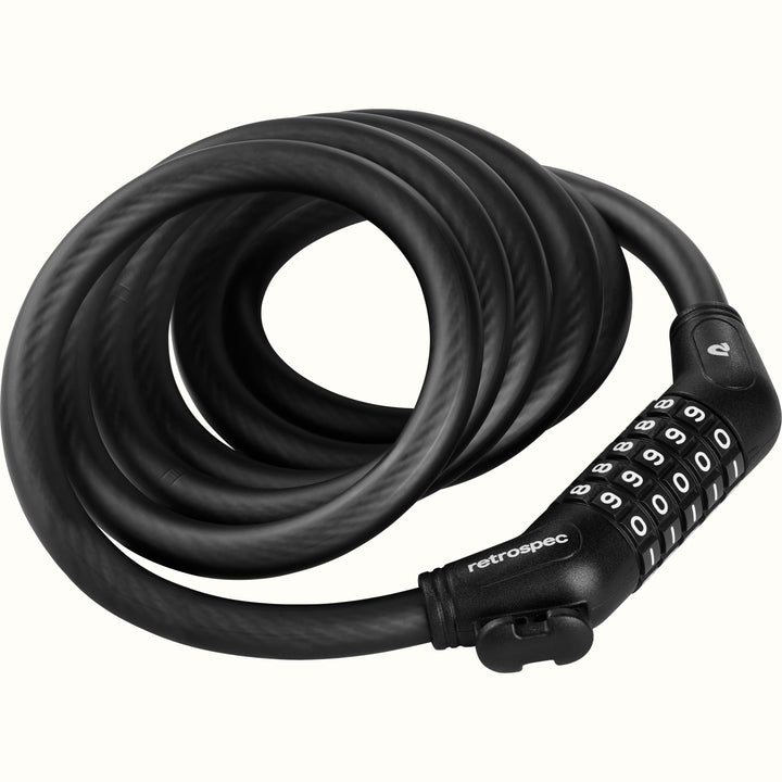 Grizzly Plus Integrated Combo Cable Bike Lock - 12mm | Matte Black