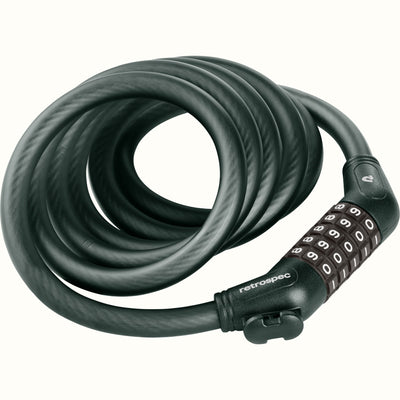 Grizzly Plus Integrated Combo Cable Bike Lock - 12mm | Matte Everglade