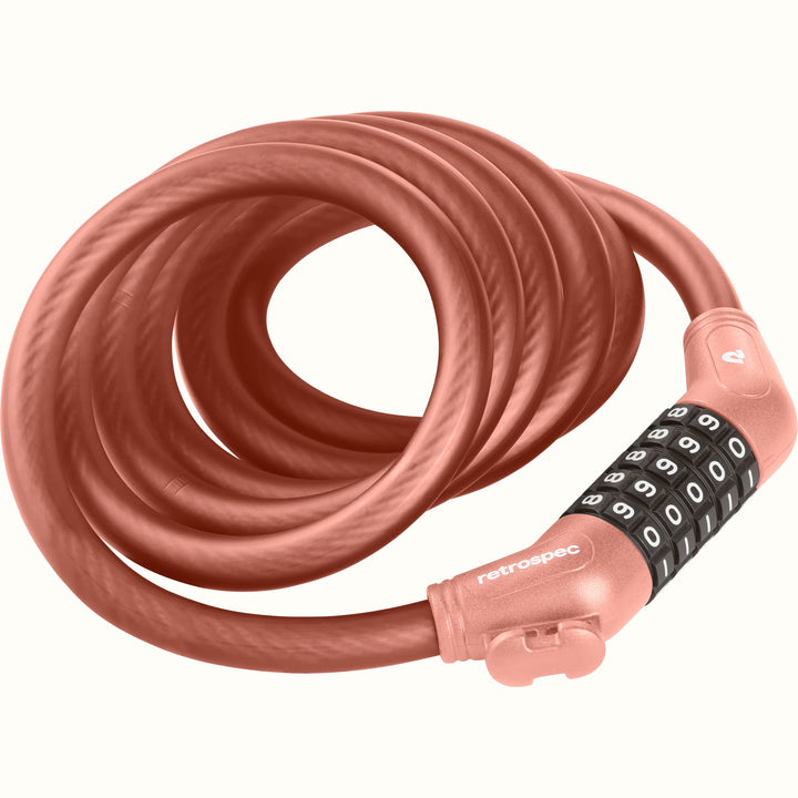 Grizzly Plus Integrated Combo Cable Bike Lock - 12mm | Matte Blush