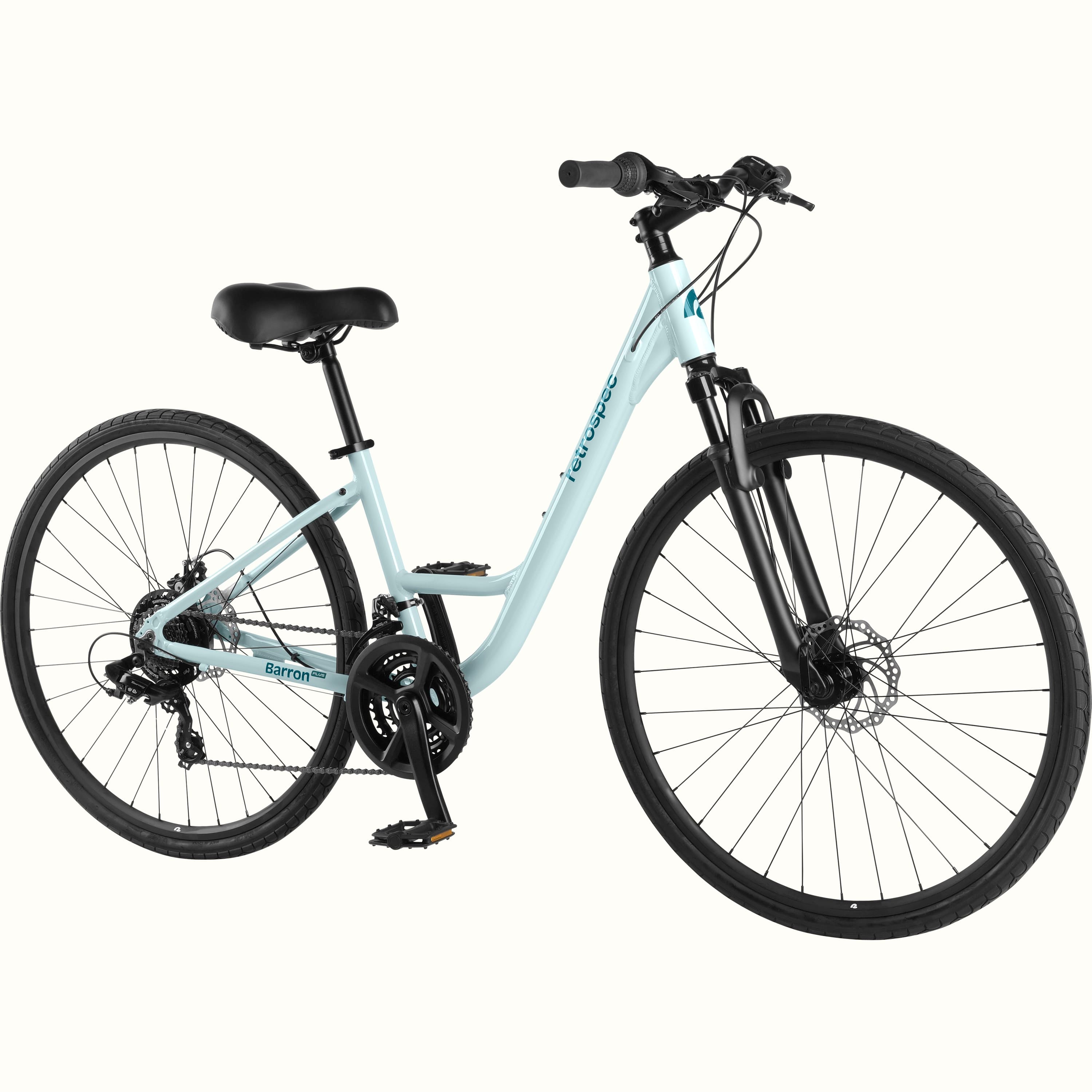 Barron Plus Comfort Hybrid Bike - Step Through - 21 Speed | retrospec