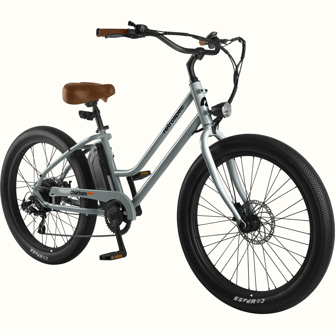 Chatham Rev 2 Electric Beach Cruiser Bike - Step Through | Anchor Gray