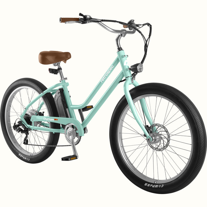 Chatham Rev 2 Electric Beach Cruiser Bike - Step Through | Seafoam