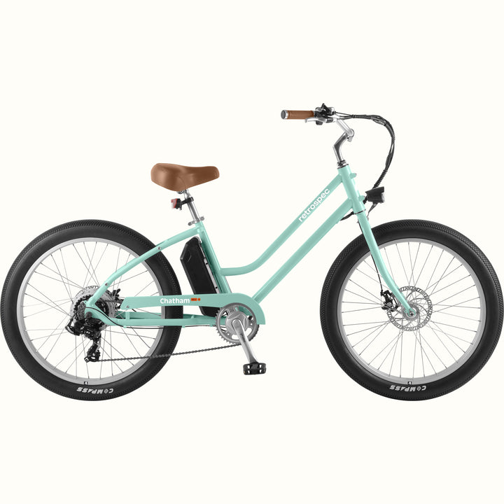 Chatham Rev 2 Electric Beach Cruiser Bike - Step Through | Seafoam