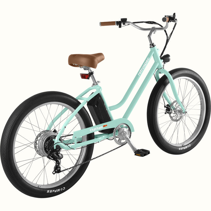 Chatham Rev 2 Electric Beach Cruiser Bike - Step Through | Seafoam