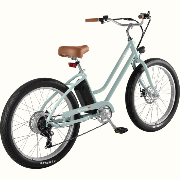 Chatham Rev 2 Electric Beach Cruiser Bike - Step Through | Sea Mist