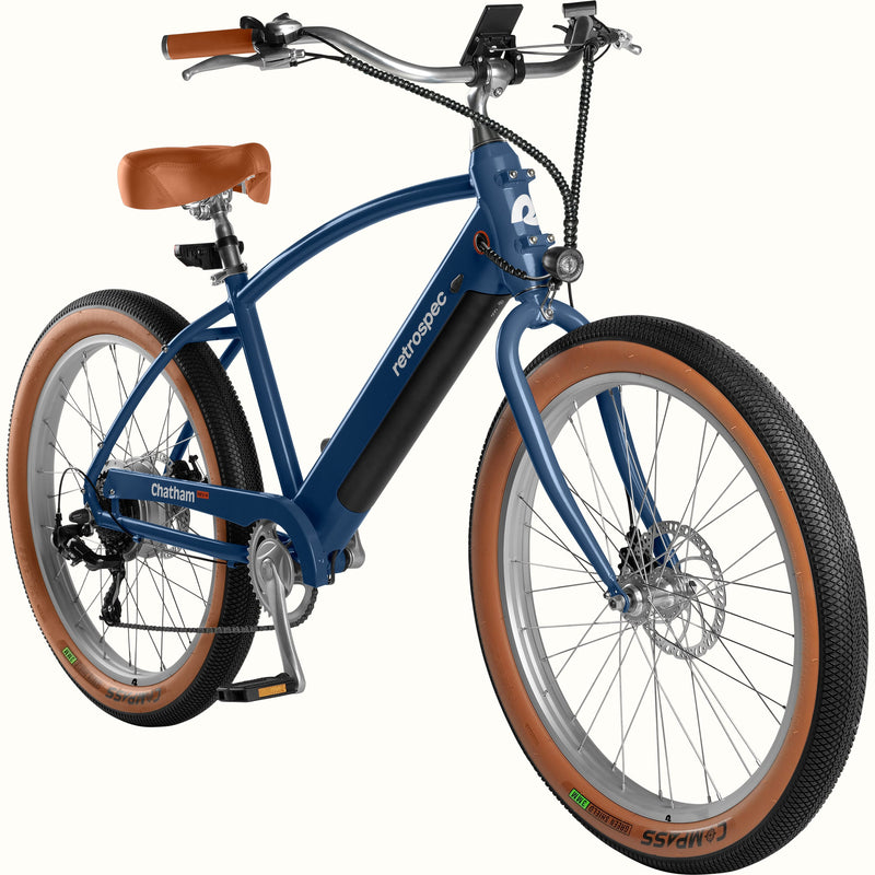 Chatham Rev+ Electric Beach Cruiser Bike | Matte Navy 