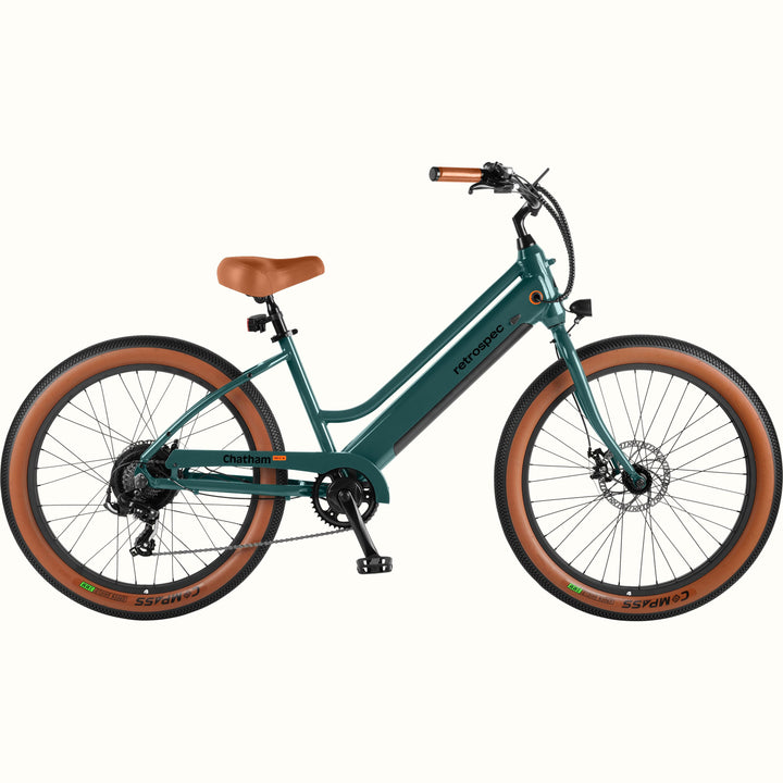 Chatham Rev+ Electric Beach Cruiser Bike - Step Through | Everglade