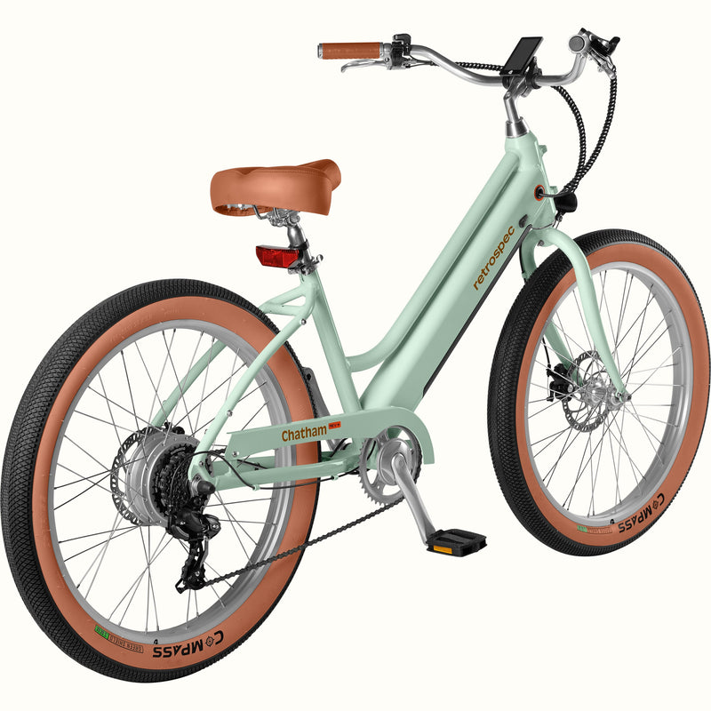 Chatham Rev+ Electric Beach Cruiser Bike - Step Through | Matcha