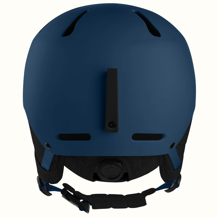 retrospec Comstock mens ski helmet in matte navy, rear view showing the fit-adjust dial system.