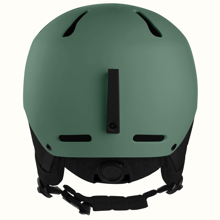 retrospec Comstock mens ski helmet in matte summit grove, rear view showing the fit-adjust dial system.