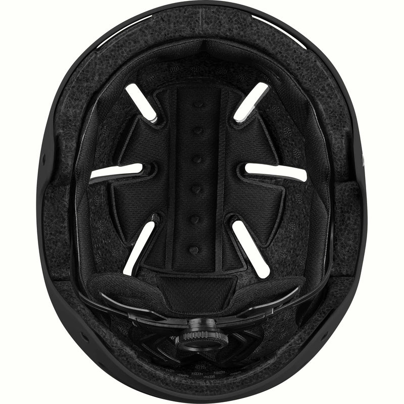 Inside view of the retrospec Dakota youth helmet with black foam padding, vent openings, and a rear dial fit adjuster.