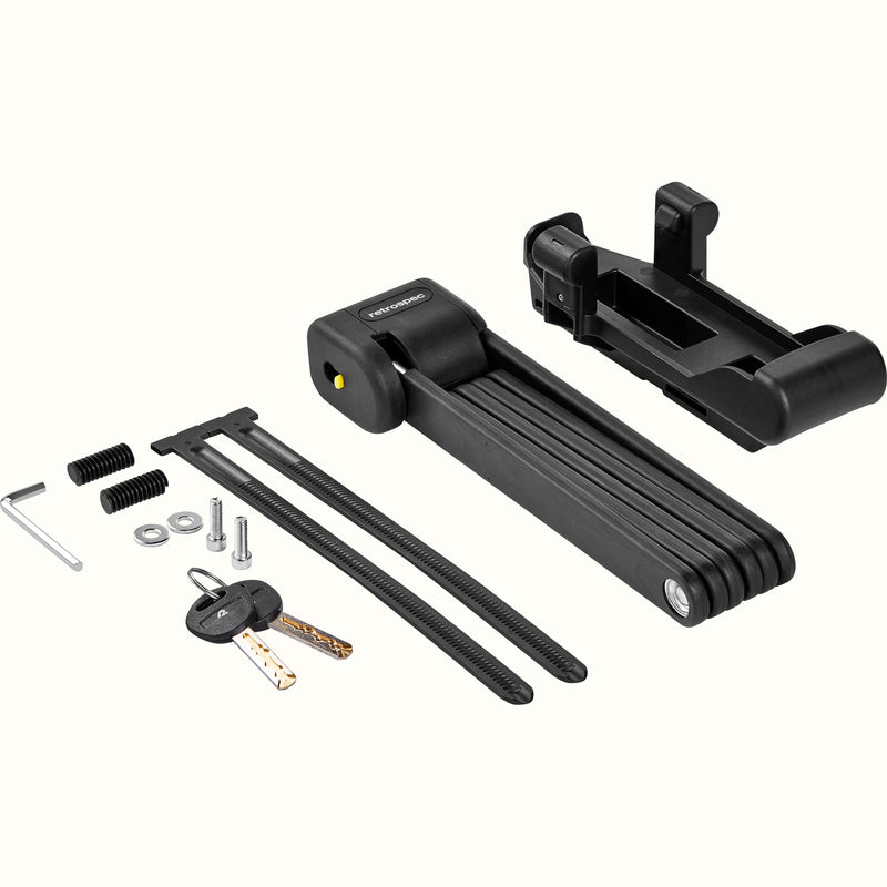 Fortitude Folding Bike Lock With Carrier - 5mm | Black