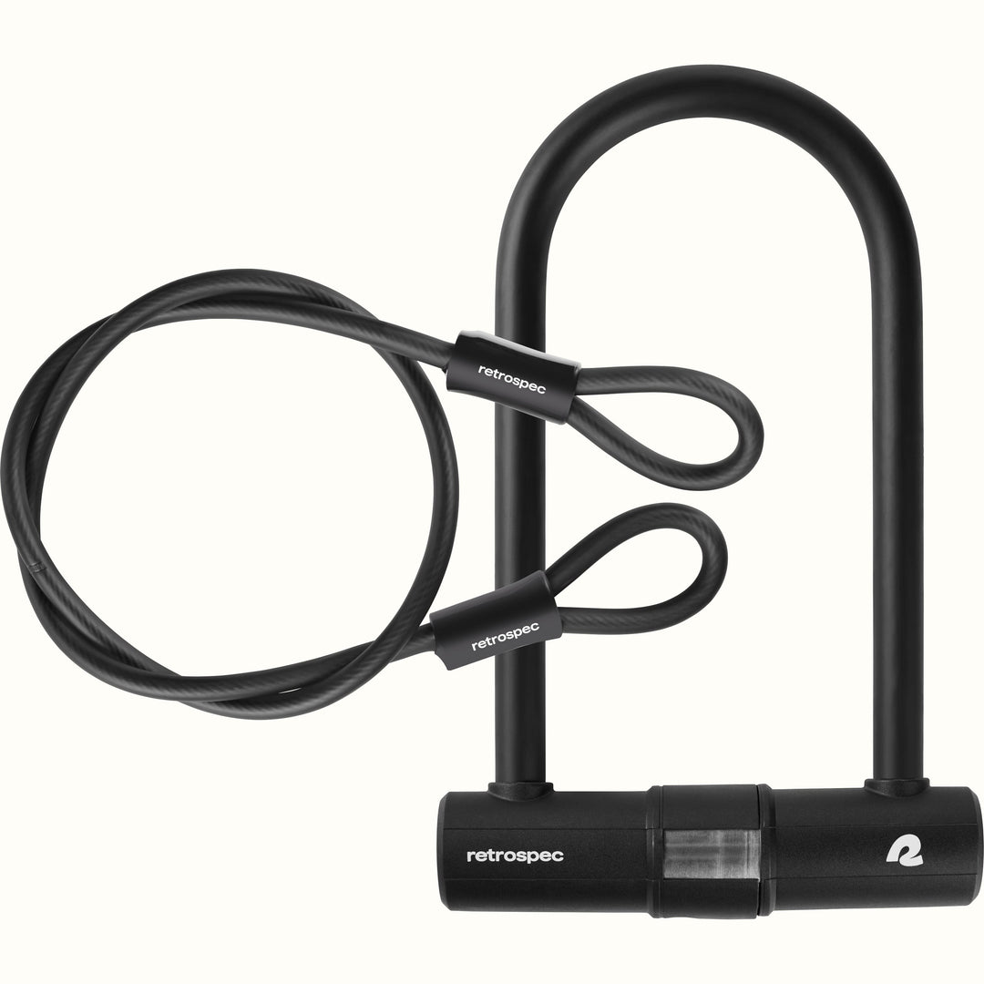 Lookout U-Lock Bike Lock With Cable - 14mm | Matte Black