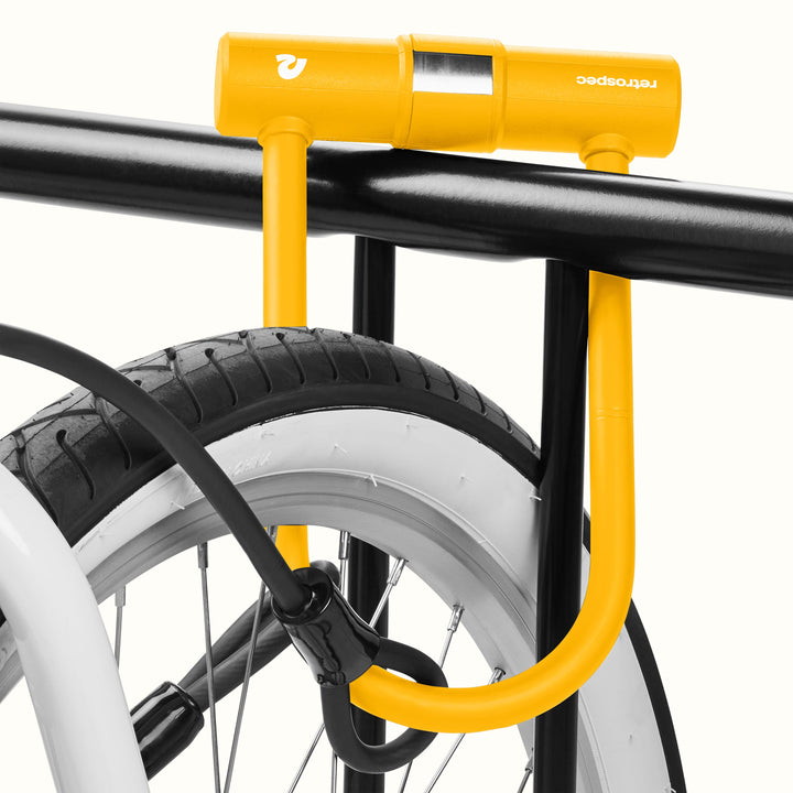 Lookout U-Lock Bike Lock With Cable - 14mm | Matte Sunflower