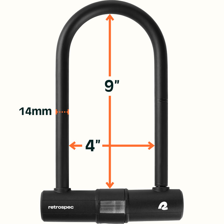 Lookout U-Lock Bike Lock - 14mm | Matte Black