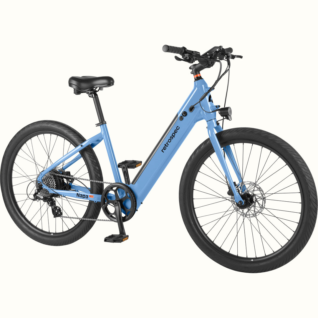 Napa Rev Hybrid/Fitness Electric Bike - Step Through | Bluebell