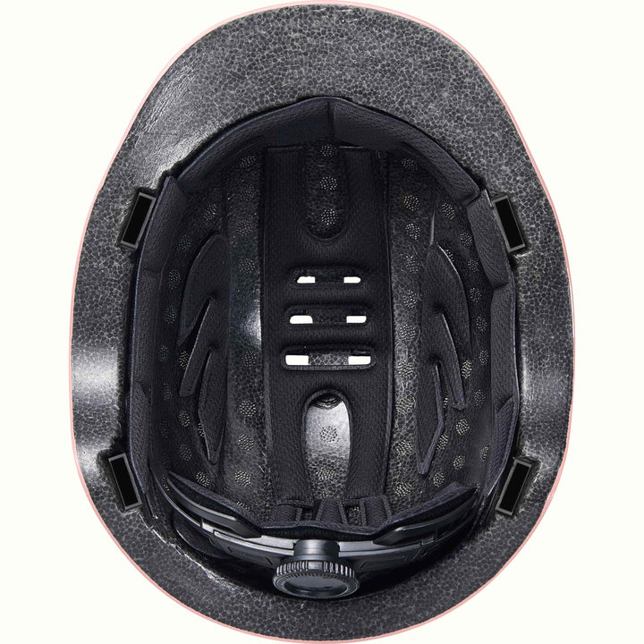 Close-up of the black interior of the Remi Toddler Bike Helmet revealing padding and an adjustable dial.
