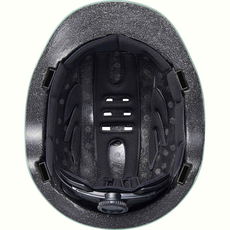Close-up of the black interior of the Remi Toddler Bike Helmet revealing padding and an adjustable dial.