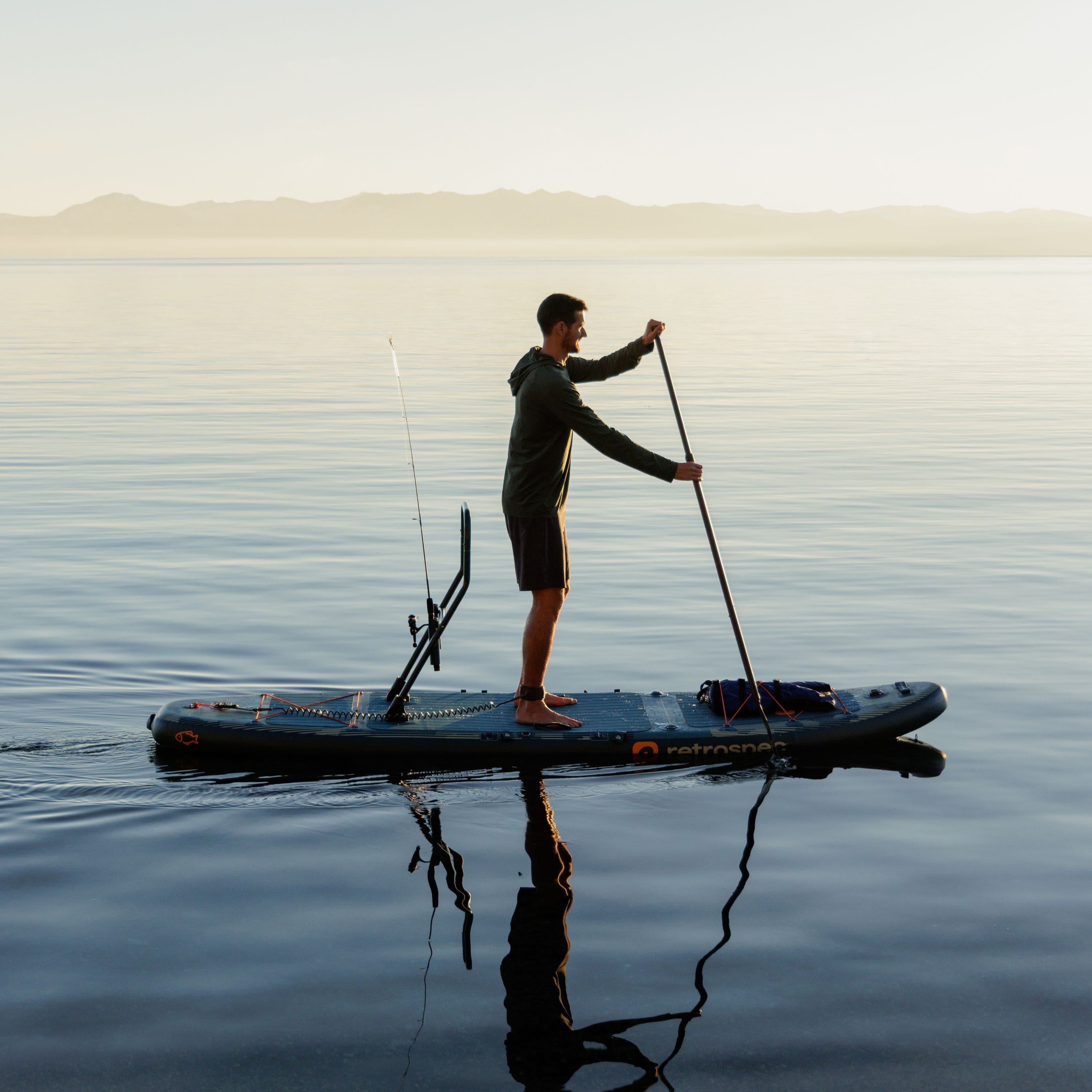 June Inflatable Fishing Paddle Board Kayak Hybrid 11'6” | retrospec