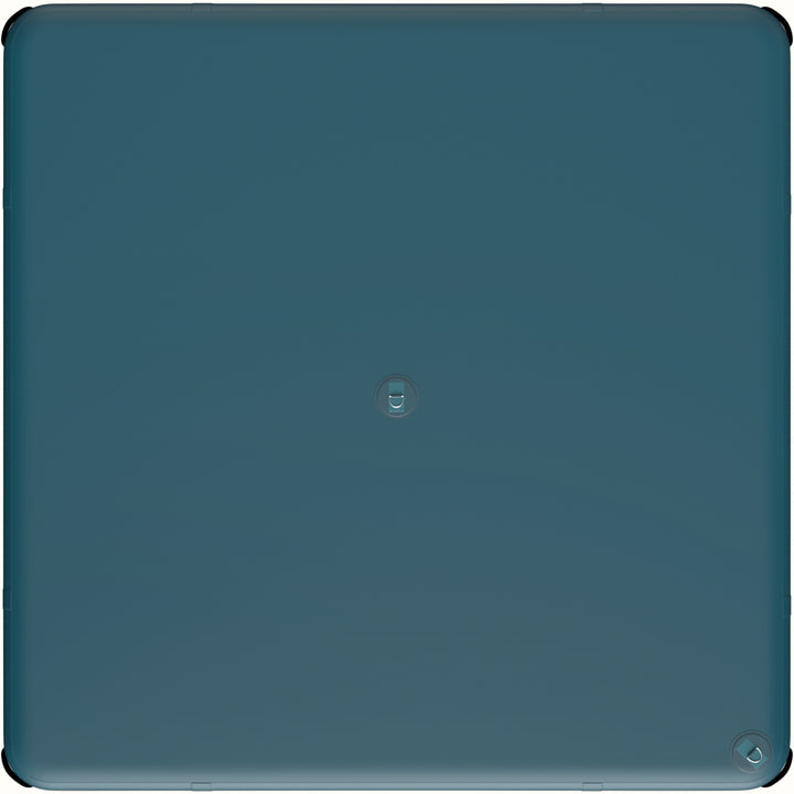 The rear side of the Siesta Dock 7' Inflatable Platform textured blue back and two D-rings.