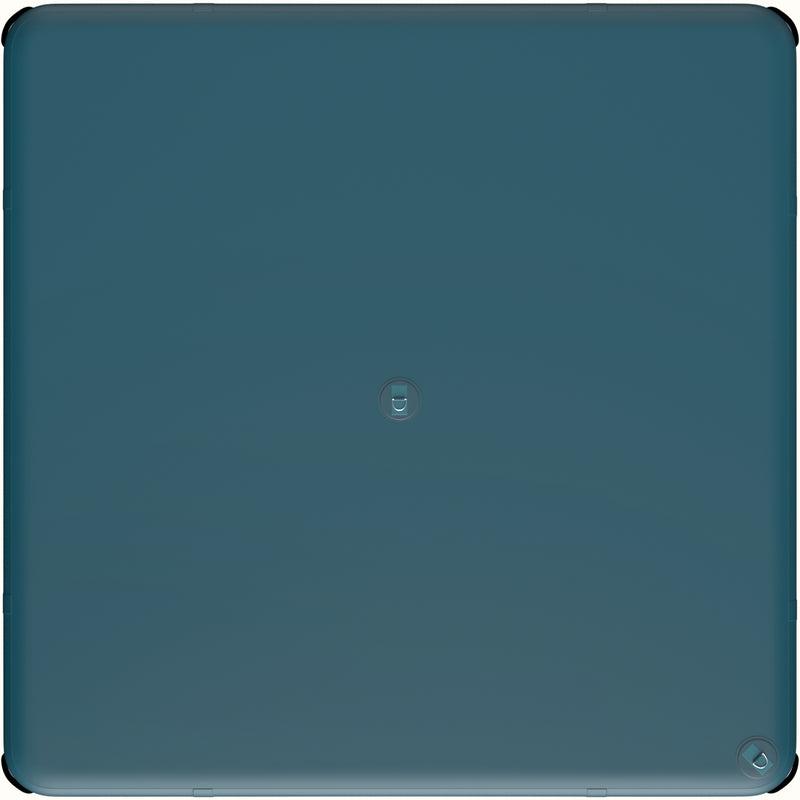 The rear side of the Siesta Dock 7' Inflatable Platform textured blue back and two D-rings.