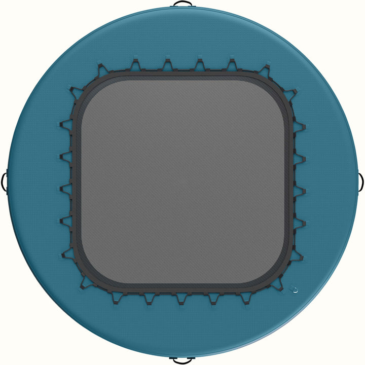 Bottom view of the Siesta Inflatable Hammock 8' Circle showing the mesh center and attached bungee.