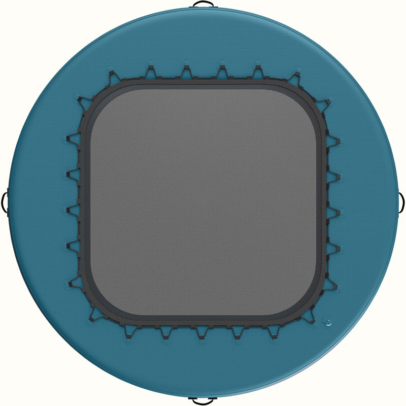 Bottom view of the Siesta Inflatable Hammock 8' Circle showing the mesh center and attached bungee.