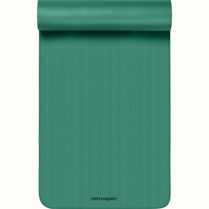 Green Solana 1" Yoga Mat with 'retrospec' branding on a white background.