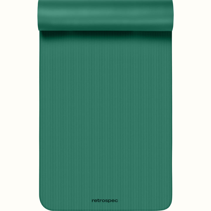 Green Solana .5" Yoga Mat with 'retrospec' branding on a white background.