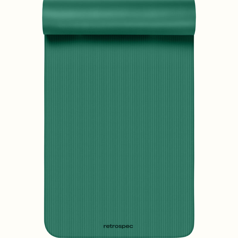 Green Solana .5" Yoga Mat with 'retrospec' branding on a white background.