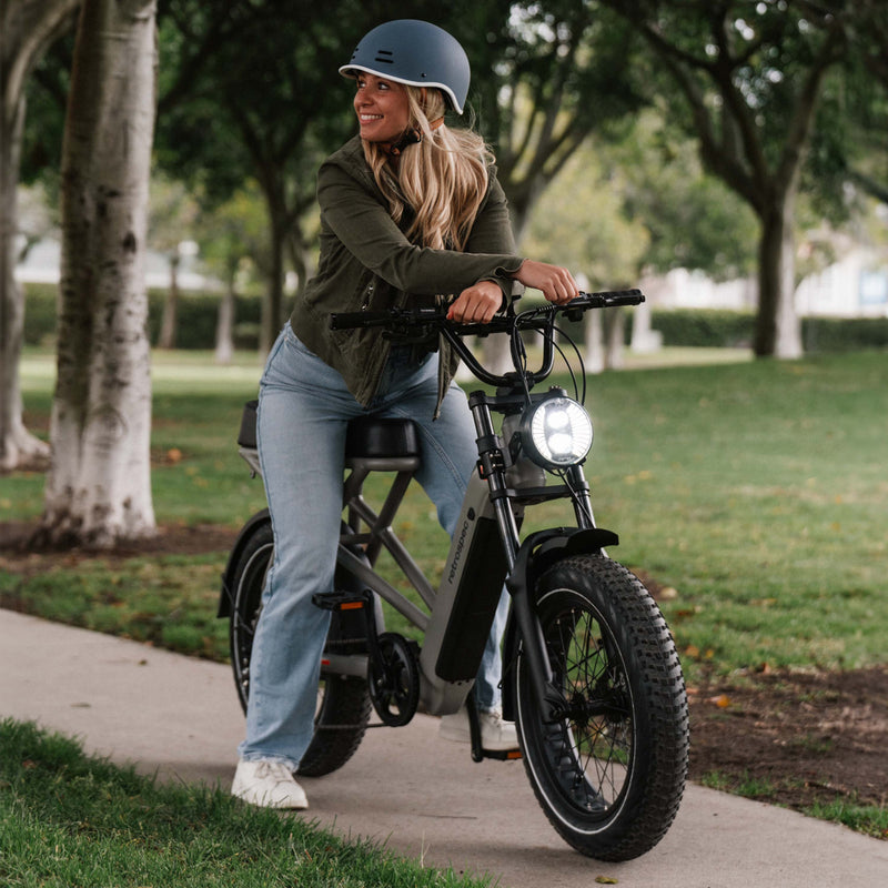 Valen Rev+ 20” Electric Fat Tire Bike - Step Through | Matte Shale