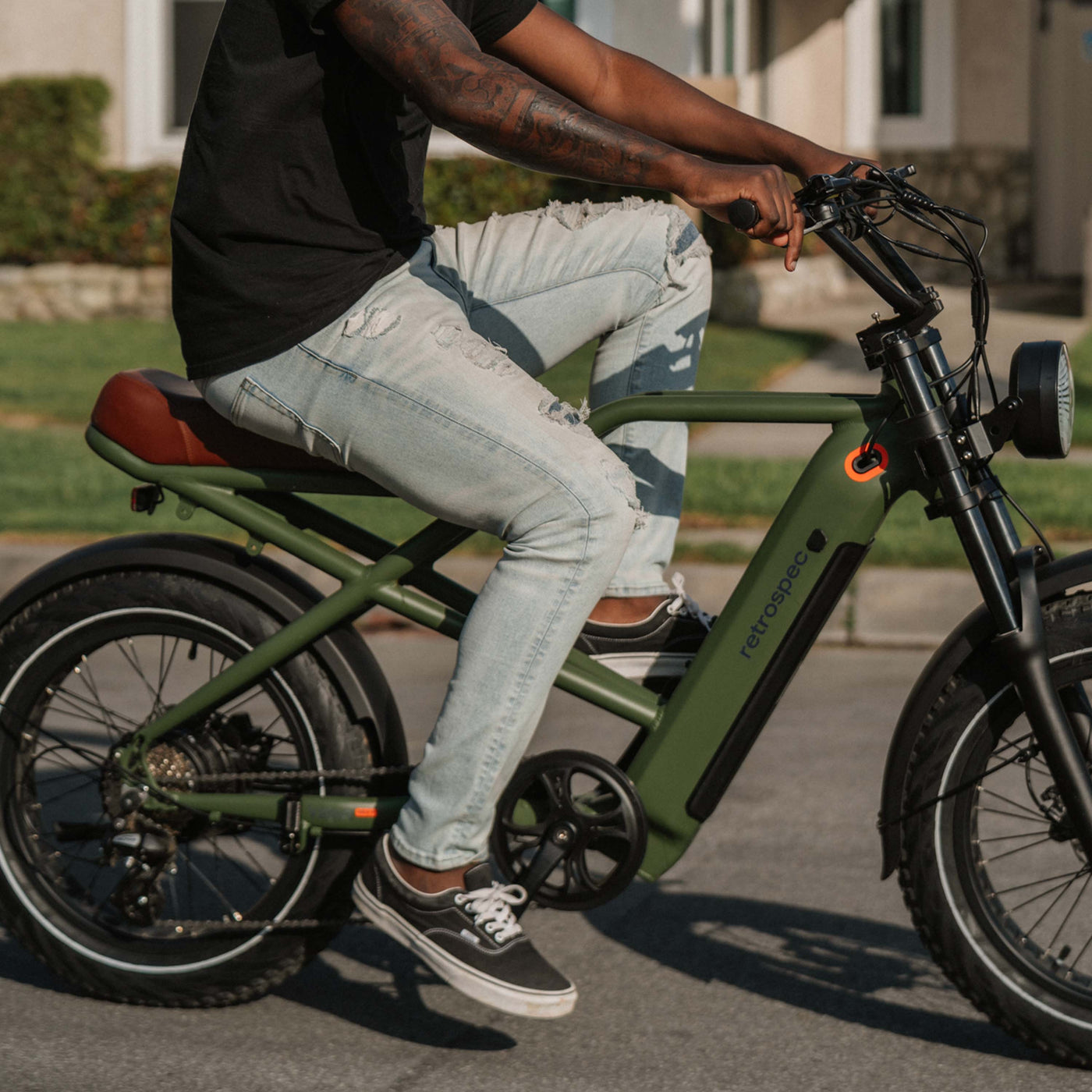 Valen Rev+ 20” Electric Fat Tire Bike | Matte Olive Drab