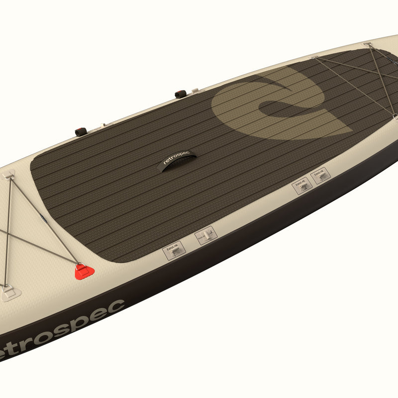 Weekender XL Inflatable Stand Up Paddle Board 11’ with retrospec branding on a white background.