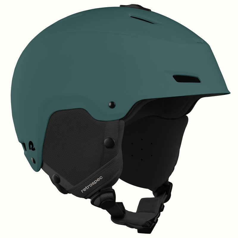 The retrospec Zephyr, a best ski helmet pick, shown side-on in a deep teal Matte Deep Glacier finish.