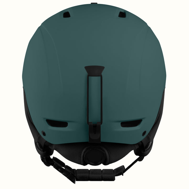 Back view of the retrospec Zephyr, a ski and snowboard helmet in Matte Deep Glacier with a rear fit dial.