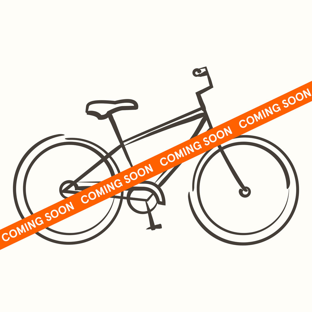 Outline of a bicycle with 'COMING SOON' text overlay on a white background