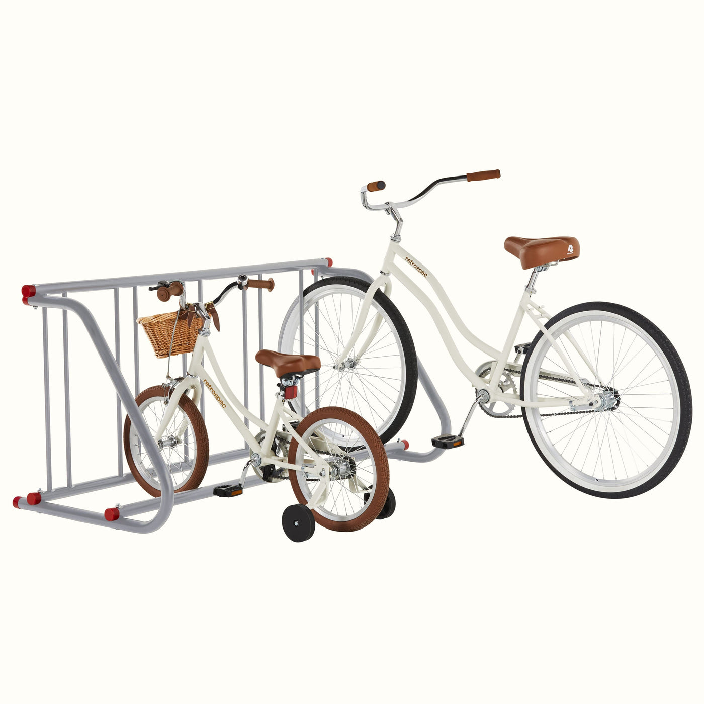 Commercial Bike Rack - Single & Double Sided, 5-20 Bikes | Silver 5-Bike Single-Sided