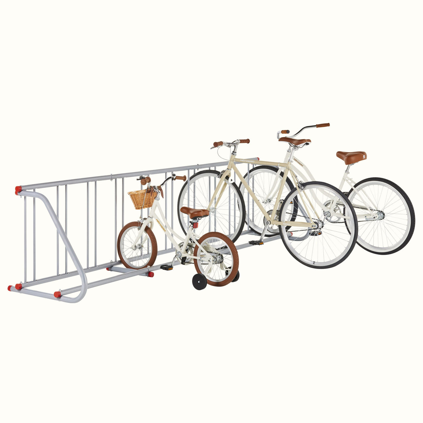Commercial Bike Rack - Single & Double Sided, 5-20 Bikes | Silver 10-Bike Single-Sided