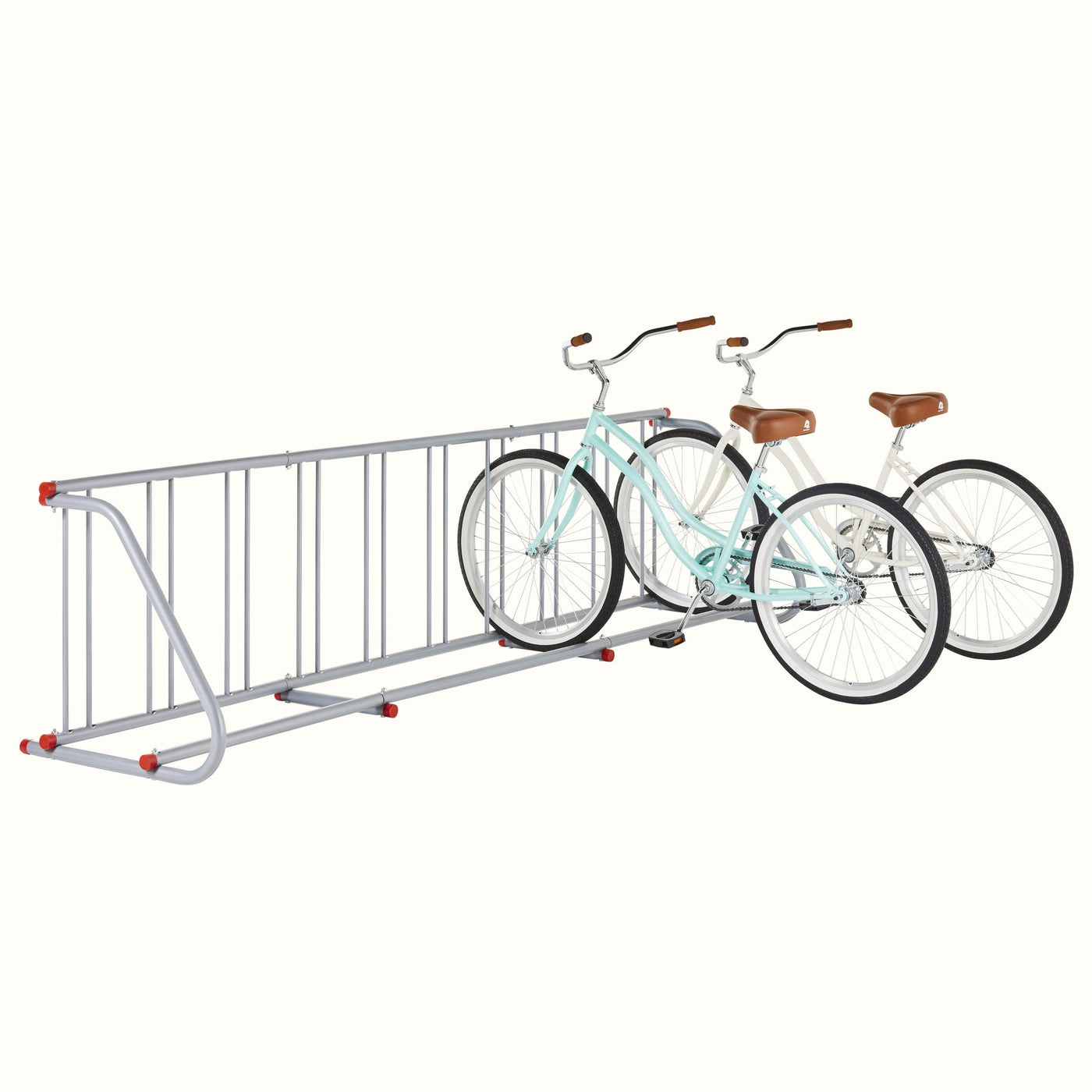 Commercial Bike Rack - Single & Double Sided, 5-20 Bikes | Silver 10-Bike Single-Sided