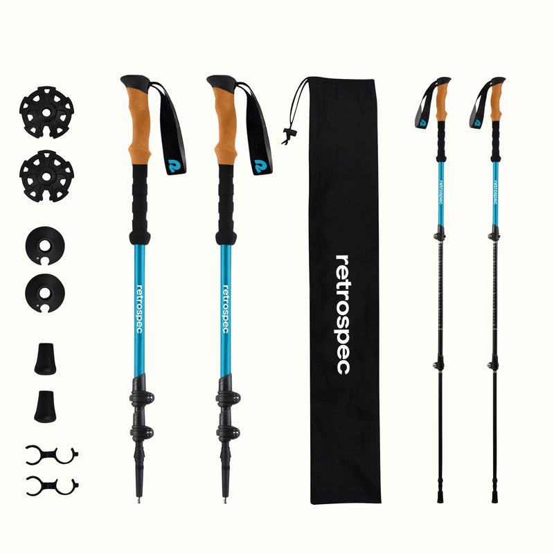 Solstice Trekking Poles - Aluminum, Cork Handle | Polar Blue Cork 