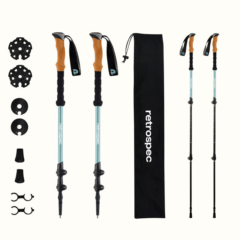 Solstice Trekking Poles - Aluminum, Cork Handle | Winter Mint Cork 