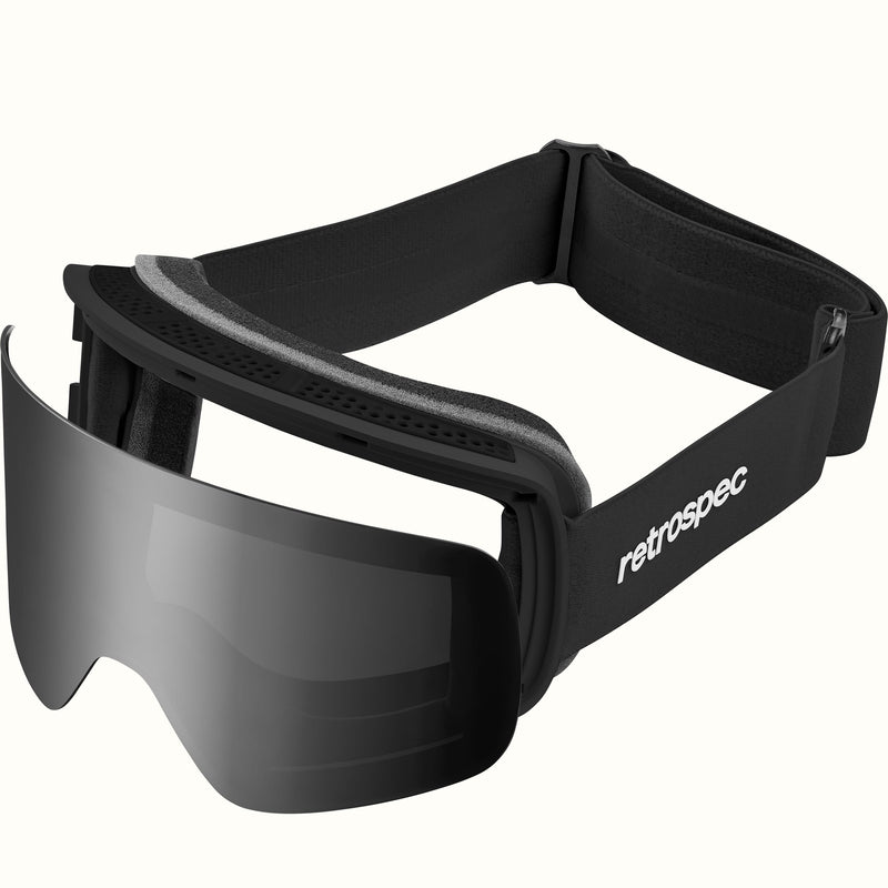 Flume Ski & Snowboard Goggles | Matte Black and Mirror Polarized