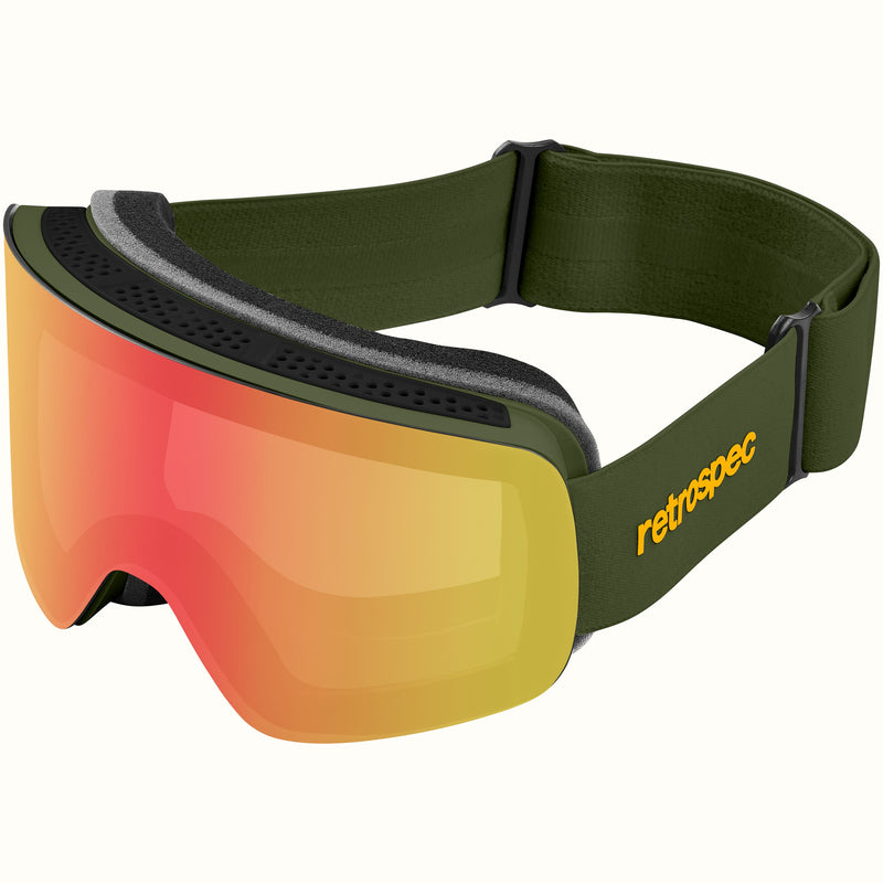 Flume Ski & Snowboard Goggles | Matte Forest and Heliodor