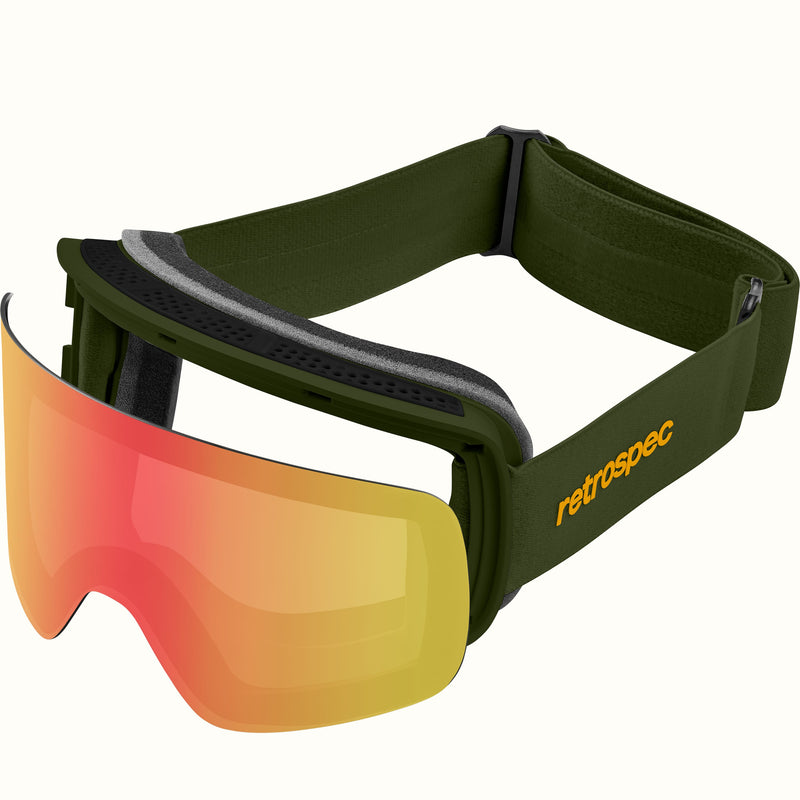 Flume Ski & Snowboard Goggles | Matte Forest and Heliodor